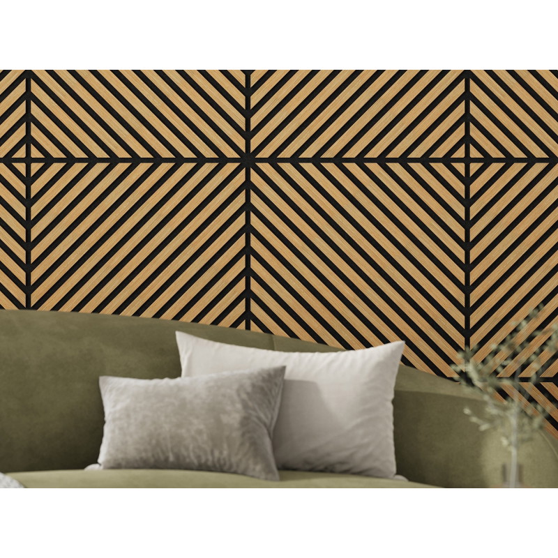 Mexen Linea 39 panou de perete acustic 60 x 60 cm (4 buc.), fetru 9 mm, furnir tehnic, Stejar Classic - S110-60607-39-041