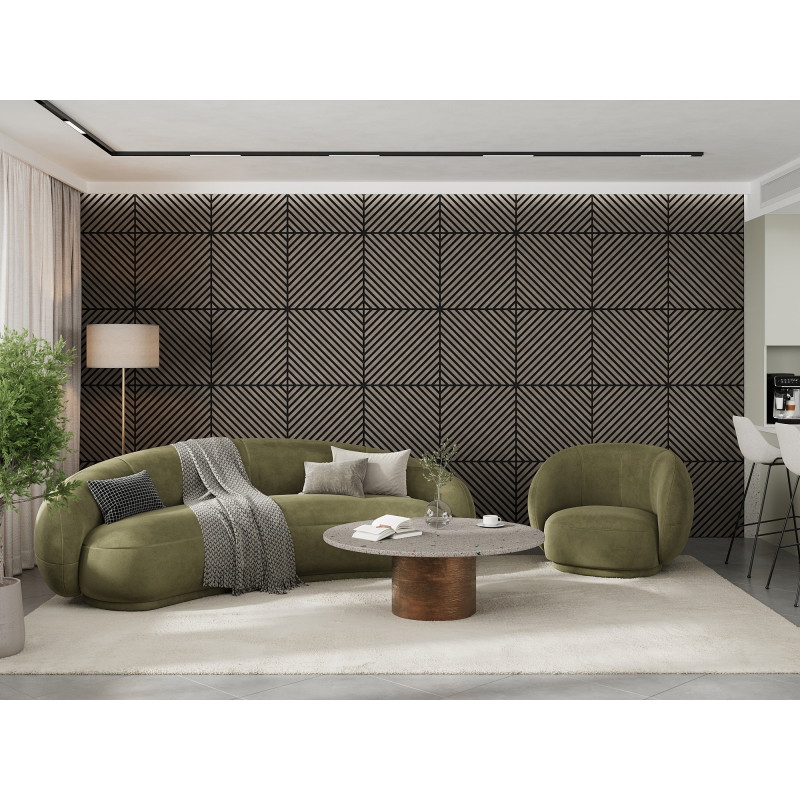 Mexen Linea 39 panou de perete acustic 60 x 60 cm (4 buc.), fetru 9 mm, furnir tehnic, Stejar Gri - S110-60607-39-043