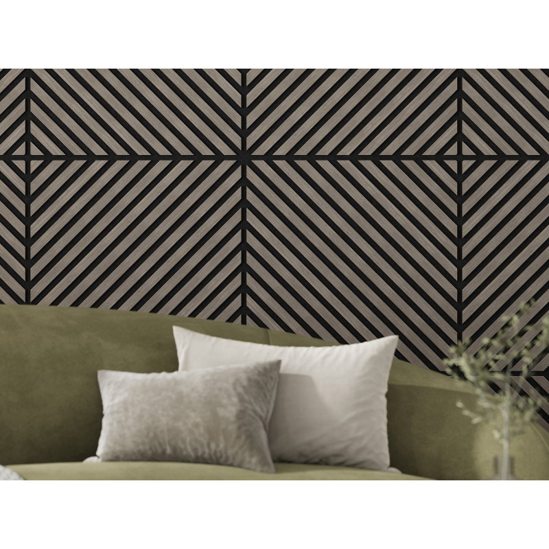 Mexen Linea 39 akusztrikus fali panel 60 x 60 cm (4 db), 9 mm filc, műszaki furnér, Szürke Tölgy - S110-60607-39-043