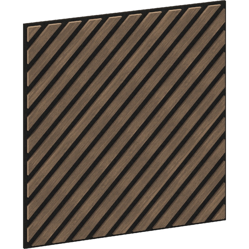Mexen Linea 39 panou de perete acustic 60 x 60 cm (4 buc.), fetru 9 mm, furnir tehnic, Nuc Închis - S110-60607-39-044