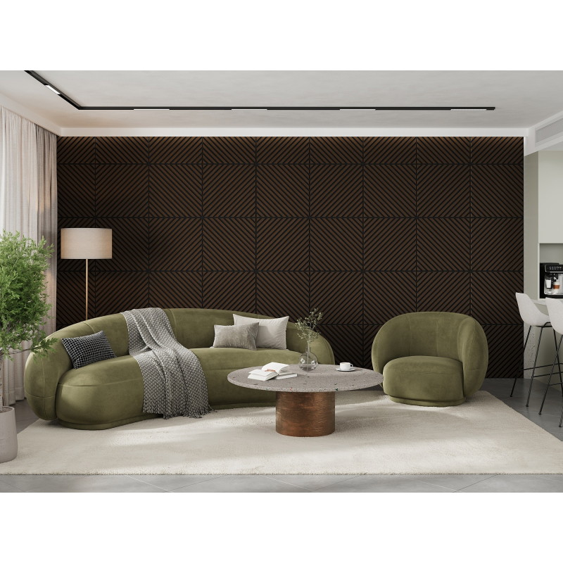 Mexen Linea 39 akusz­tikus fali panel 60 x 60 cm (4db), 9 mm filc, műszaki furnér, Mok­ka Tölgy - S110-60607-39-045