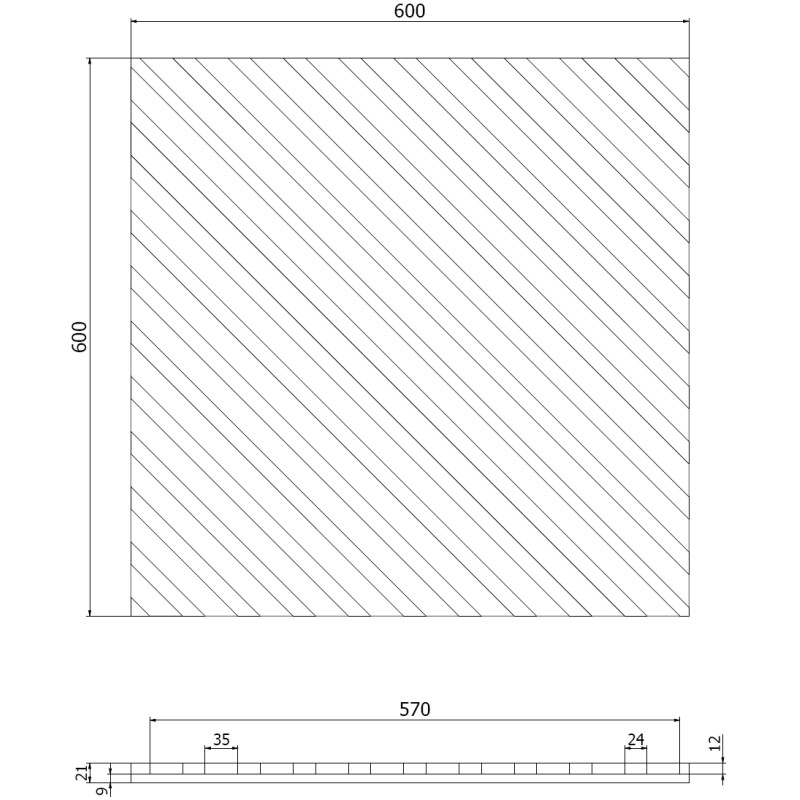 Mexen Linea 39 panou de perete acustic 60 x 60 cm (4 buc.), fetru 9 mm, furnir tehnic, Stejar Mocca - S110-60607-39-045