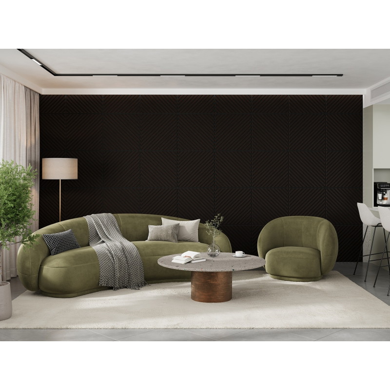 Mexen Linea 39 akuszitikus falpanel 60 x 60 cm (4db), filc 9 mm, technikai furnér, Fekete Tölgy - S110-60607-39-046