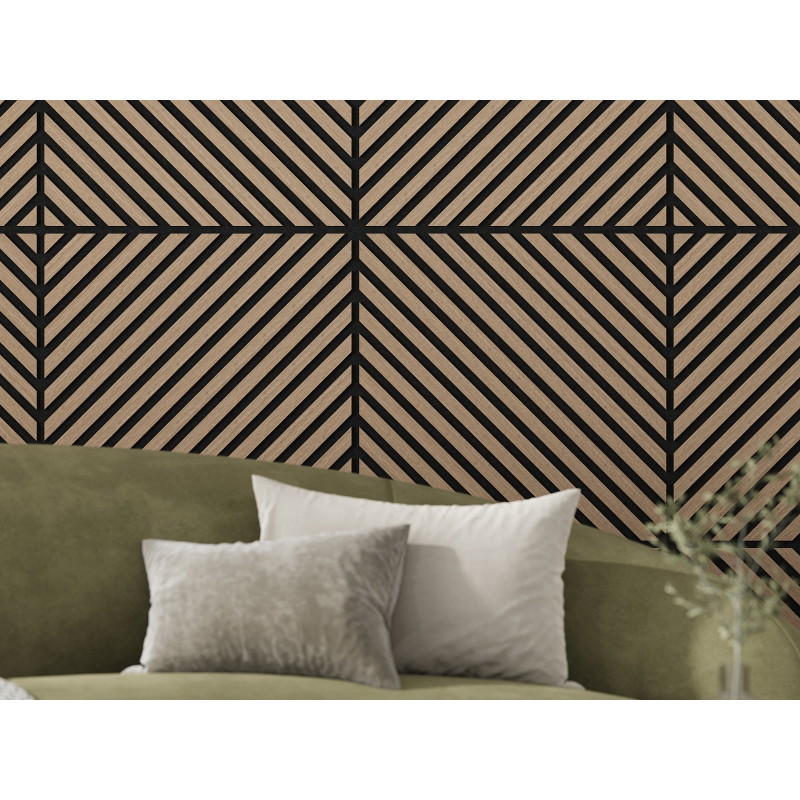 Mexen Linea 39 akuszitikus fali panel 60 x 60 cm (4db), filc 9 mm, műszaki furnér, Világos Dió - S110-60607-39-047