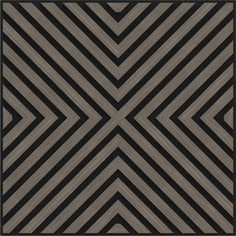 Mexen Linea 01 Akusztikus fali panel 60 x 60 cm (4 db), 9 mm filc, technikai furnér, Szürke Tölgy - S110-60607-01-043
