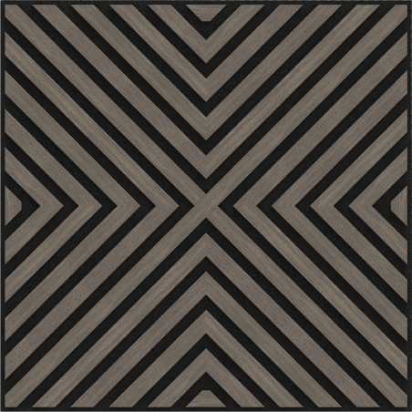 Mexen Linea 01 Akusztikus fali panel 60 x 60 cm (4 db), 9 mm filc, technikai furnér, Szürke Tölgy - S110-60607-01-043