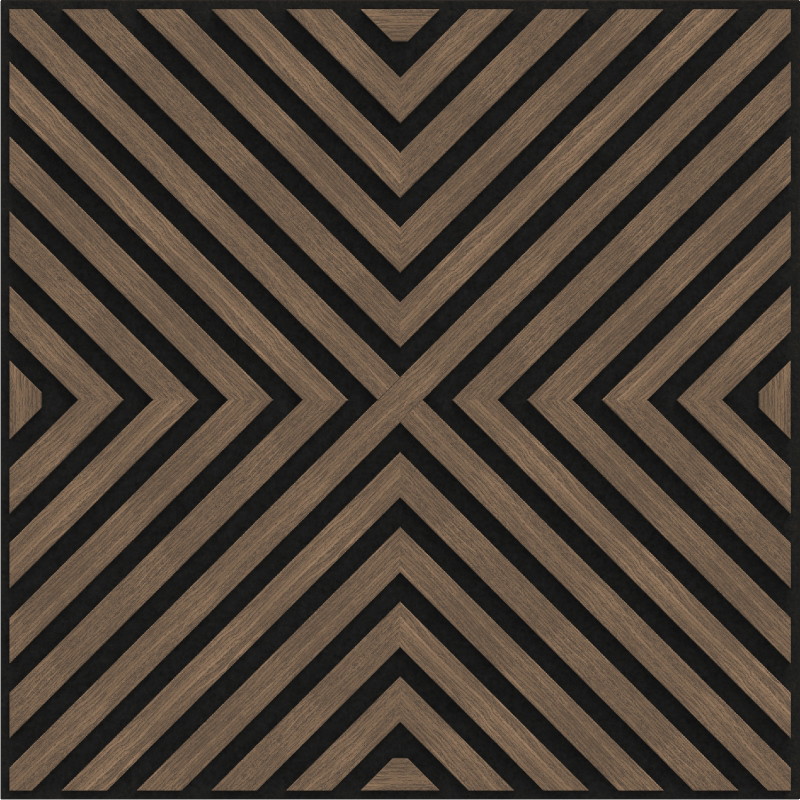 Mexen Linea 01 panou de perete acustic 60 x 60 cm (4 buc.), fetru 9 mm, furnir tehnic, Nuc Întunecat - S110-60607-01-044