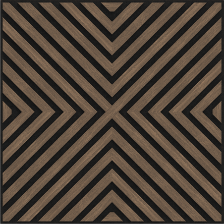 Mexen Linea 01 panou de perete acustic 60 x 60 cm (4 buc.), fetru 9 mm, furnir tehnic, Nuc Întunecat - S110-60607-01-044