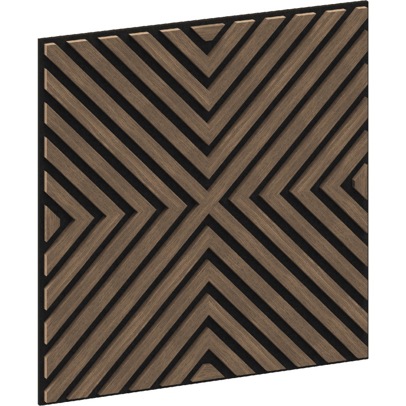 Mexen Linea 01 akusztikus fali panel 60 x 60 cm (4 db), 9 mm filc, technikai furnér, Sötét Dió - S110-60607-01-044