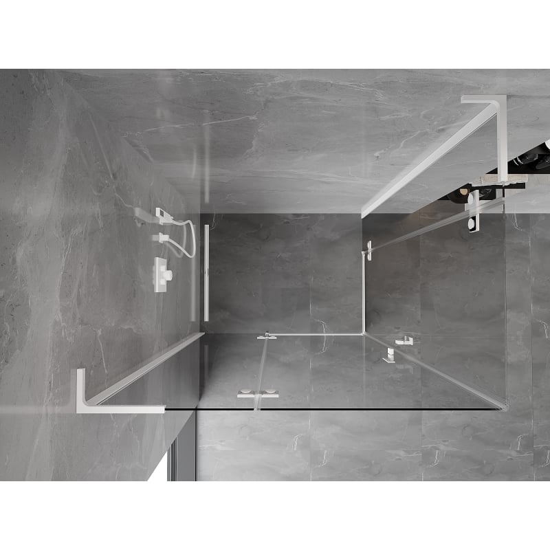 Mexen Mist-H L Duo balos zuhanykabin balos balos 90 x 85 cm, átlátszó, fehér - 8A5L-090L-085P-20-00