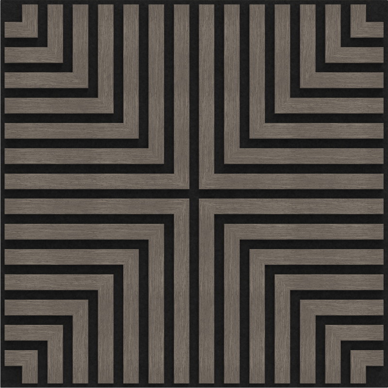 Mexen Linea 02 Akusztikus fali panel 60 x 60 cm (4 db), filc 9 mm, technikai furnér, Szürke Tölgy - S110-60607-02-043