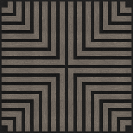 Mexen Linea 02 Akusztikus fali panel 60 x 60 cm (4 db), filc 9 mm, technikai furnér, Szürke Tölgy - S110-60607-02-043