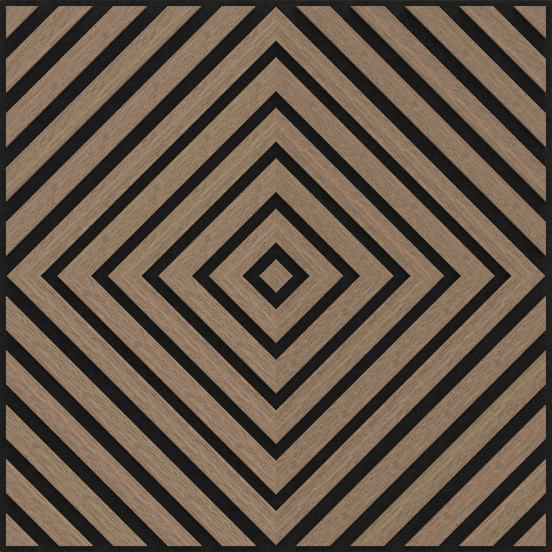 Mexen Linea 03 panou acustic de perete 60 x 60 cm (4 buc.), fetru 9 mm, furnir tehnic, Nuc Deschis - S110-60607-03-047