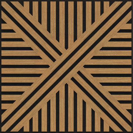 Mexen Linea 05 hangszigetelő falpanel 60 x 60 cm (4 db), 9 mm-es filc, műszaki furnér, Classic tölgy - S110-60607-05-041