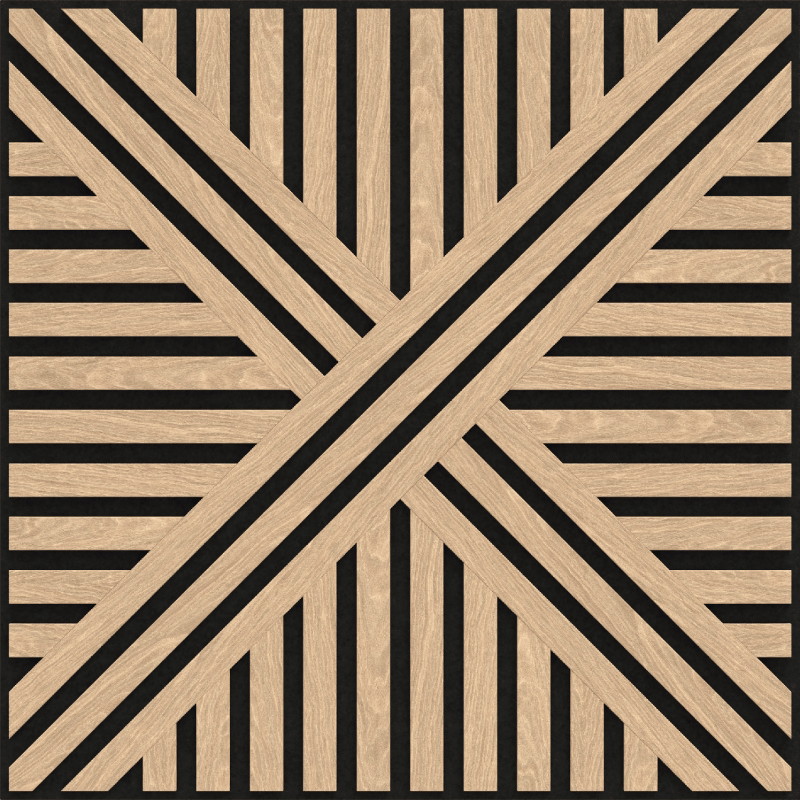 Mexen Linea 05 panou de perete acustic 60 x 60 cm (4 buc.), fetru 9 mm, furnir tehnic, Stejar Alb - S110-60607-05-040