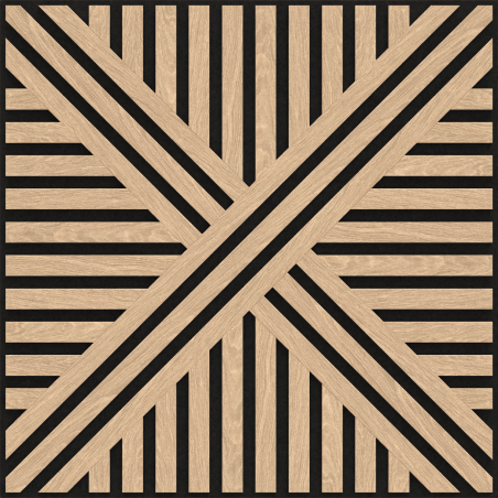 Mexen Linea 05 akusztikus fali panel 60 x 60 cm (4db), 9 mm filc, technikai furnér, Fehérített Tölgy - S110-60607-05-040