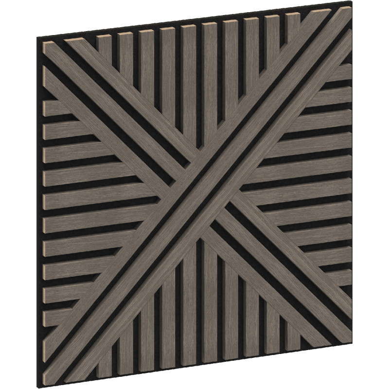 Mexen Linea 05 panou de perete acustic 60 x 60 cm (4 bucăți), pâslă 9 mm, furnir tehnic, Stejar Gri - S110-60607-05-043