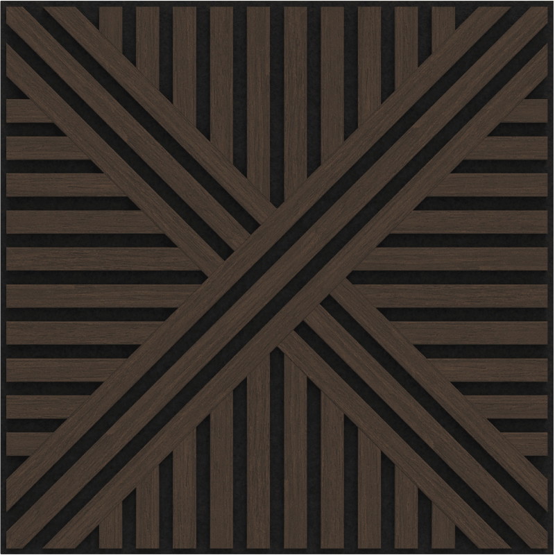 Mexen Linea 05 akusztikus fali panel 60 x 60 cm (4 db), 9 mm filc, technikai furnér, Mocca Tölgy - S110-60607-05-045