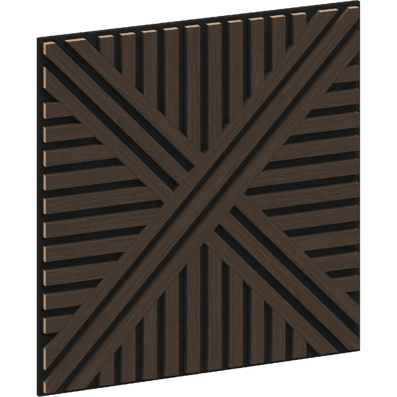 Mexen Linea 05 akusztikus fali panel 60 x 60 cm (4 db), 9 mm filc, technikai furnér, Mocca Tölgy - S110-60607-05-045