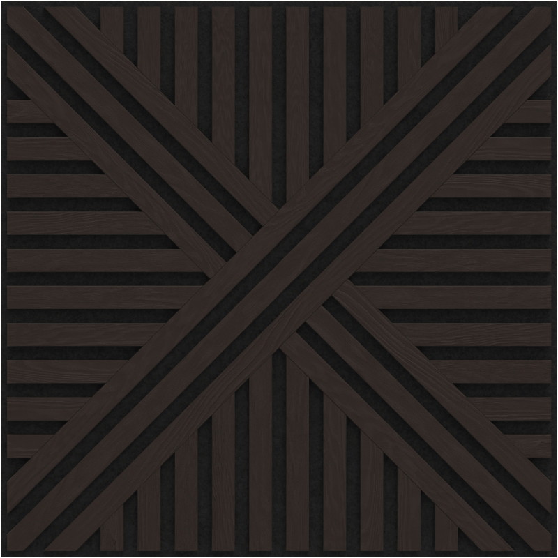Mexen Linea 05 Akusztikus fali panel 60 x 60 cm (4 db), 9 mm filc, műszaki furnér, Fekete Tölgy - S110-60607-05-046
