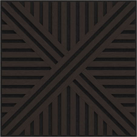 Mexen Linea 05 Akusztikus fali panel 60 x 60 cm (4 db), 9 mm filc, műszaki furnér, Fekete Tölgy - S110-60607-05-046
