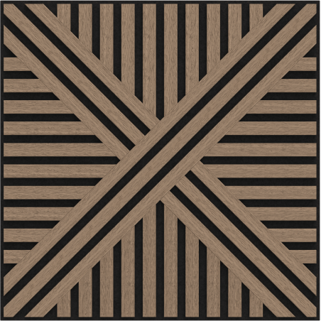 Mexen Linea 05 panou de perete acustic 60 x 60 cm (4 buc.), pâslă 9 mm, furnir tehnic, Nuc Deschis - S110-60607-05-047