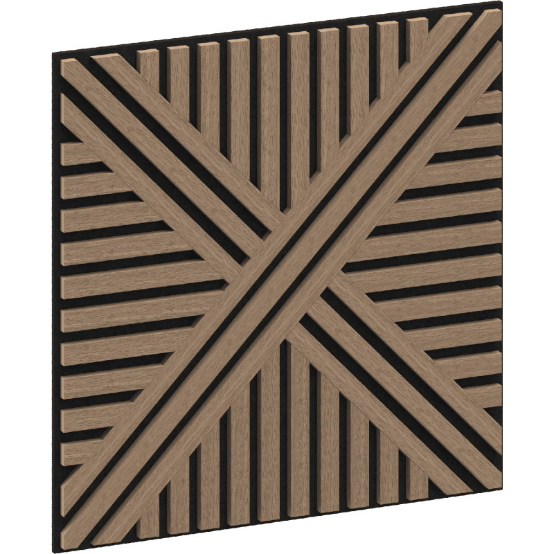 Mexen Linea 05 akusztikus falpanel 60 x 60 cm (4 db), 9 mm filc, technikai furnér, világos dió - S110-60607-05-047