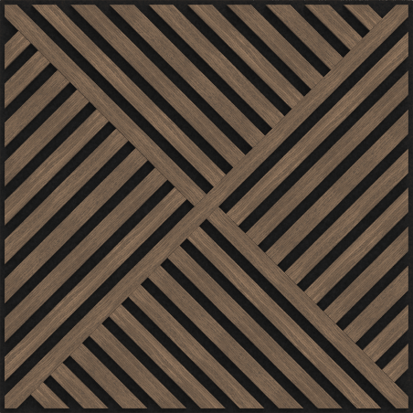 Mexen Linea 08 Akusztikus falpanel 60 x 60 cm (4 db), 9 mm filc, technikai furnér, Sötét Dió - S110-60607-08-044