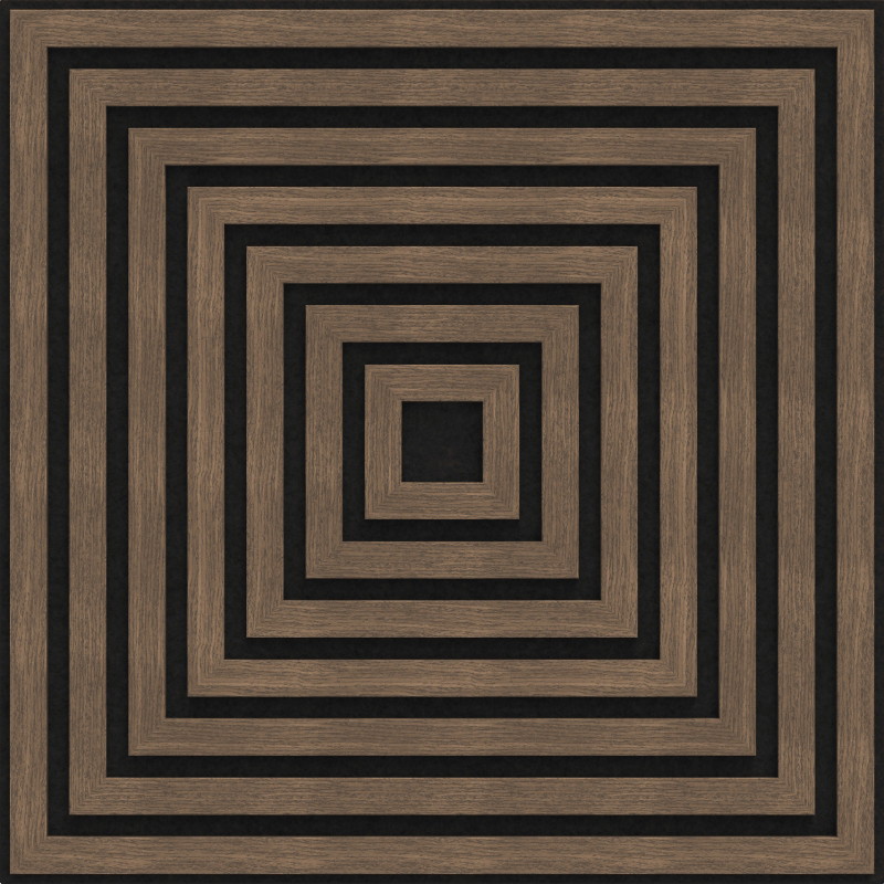 Mexen Linea 13 panou de perete acustic 60 x 60 cm (4 buc.), fetru 9 mm, furnir tehnic, Nuc Închis - S110-60607-13-044