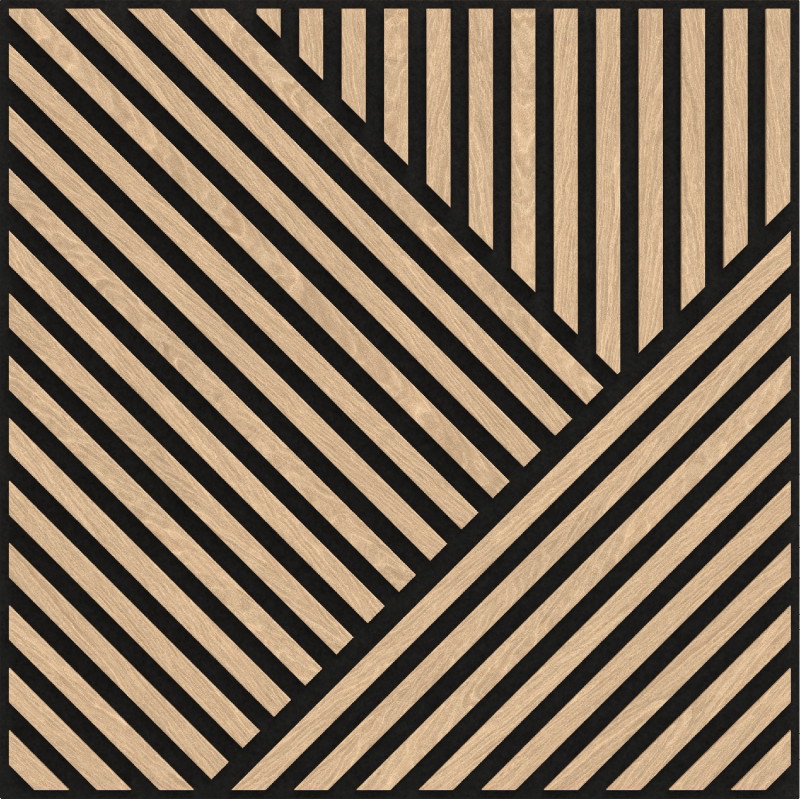 Mexen Linea 25 akusztaikus fali panel 60 x 60 cm (4db), 9 mm filc, technikai furnér, Fehérített Tölgy - S110-60607-25-040