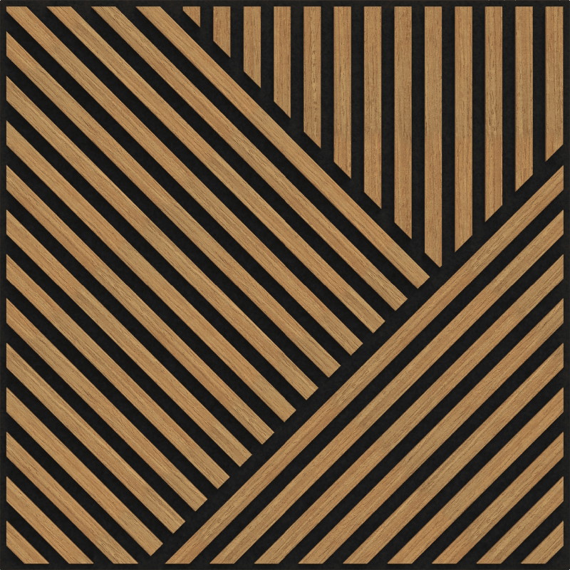 Mexen Linea 25 60 x 60 cm akusztikai falpanel (4 darab), 9 mm filc, technikai furnér, Classic tölgy - S110-60607-25-041