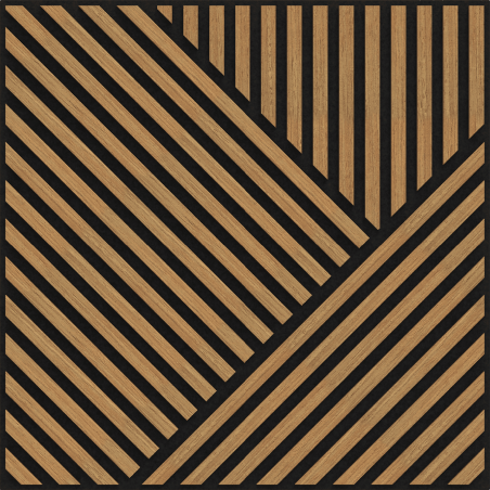 Mexen Linea 25 60 x 60 cm akusztikai falpanel (4 darab), 9 mm filc, technikai furnér, Classic tölgy - S110-60607-25-041
