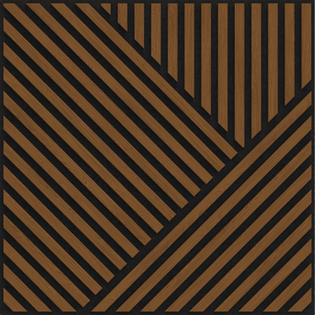 Mexen Linea 25 akusztiikus fali panel 60 x 60 cm (4 db), filc 9 mm, technikai furnér, Természetes Tölgy - S110-60607-25-042