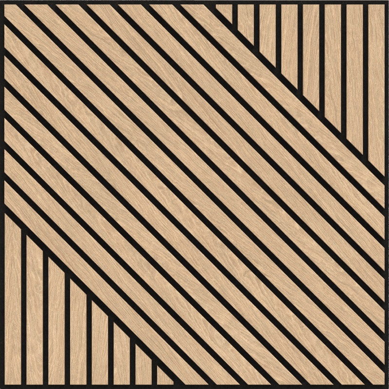 Mexen Linea 26 akusztikus falpanel 60 x 60 cm (4db), 9 mm filc, technikai furnér, fehérített tölgy - S110-60607-26-040