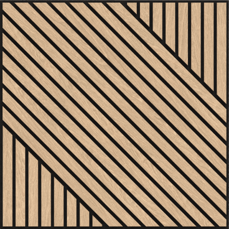Mexen Linea 26 akusztikus falpanel 60 x 60 cm (4db), 9 mm filc, technikai furnér, fehérített tölgy - S110-60607-26-040