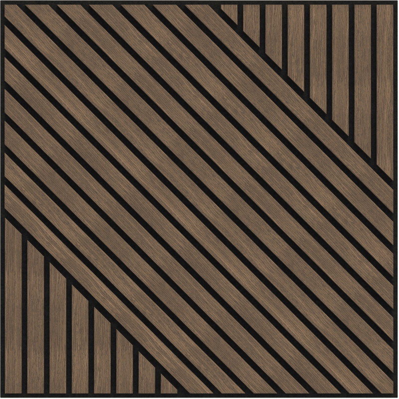 Mexen Linea 26 panou de perete acustic 60 x 60 cm (4 buc.), fetru 9 mm, furnir tehnic, Nuc Întunecat - S110-60607-26-044