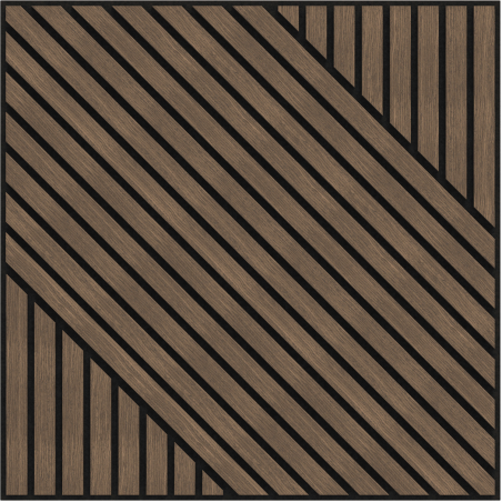 Mexen Linea 26 panou de perete acustic 60 x 60 cm (4 buc.), fetru 9 mm, furnir tehnic, Nuc Întunecat - S110-60607-26-044