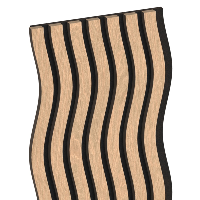 Mexen Lam-SF 01 Akusztikus fali lamellák 280 x 30 cm, 9 mm filc, műszaki furnér, Fehérített Tölgy - S106-280-01-040