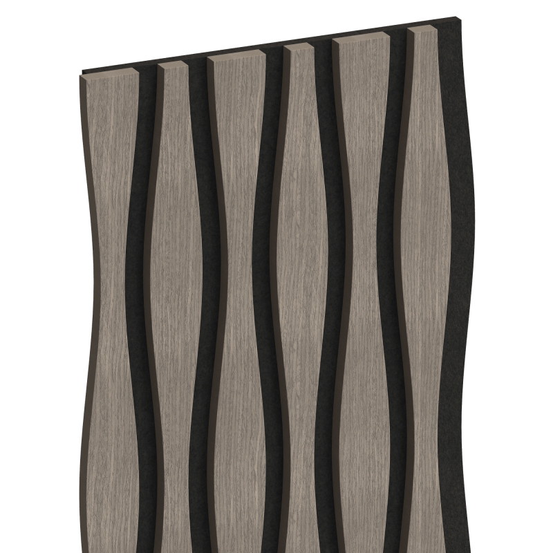 Mexen Lam-SF 01 Lam-SF 26 akusztikus falemezek 280 x 30 cm, 9 mm filc, technikai furnér, Szürke Tölgy - S106-280-26-043