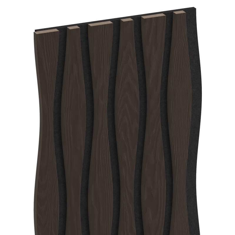 Mexen Lam-SF 01 Lam-SF 26 akusztikus falpanelek 280 x 30 cm, 9 mm filc, műszaki furnér, Fekete Tölgy - S106-280-26-046