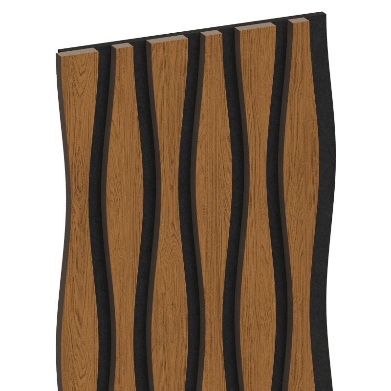 Mexen Lam-SF 01 Lam-SF 26 akusztikus falécek 280 x 30 cm, 9 mm filc, technikai furnér, Természetes Tölgy - S106-280-26-042