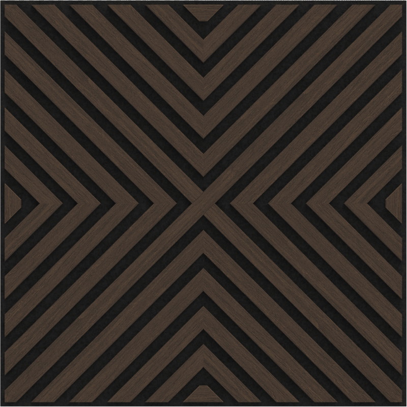 Mexen Linea 01 panou de perete acustic 60 x 60 cm (4 buc.), fetru de 9 mm, furnir tehnic, Stejar Mocca - S110-60607-01-045