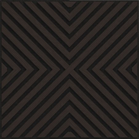Mexen Linea 01 Akusztikus fali panel 60 x 60 cm (4 db), 9 mm filc, technikai furnér, Fekete Tölgy - S110-60607-01-046