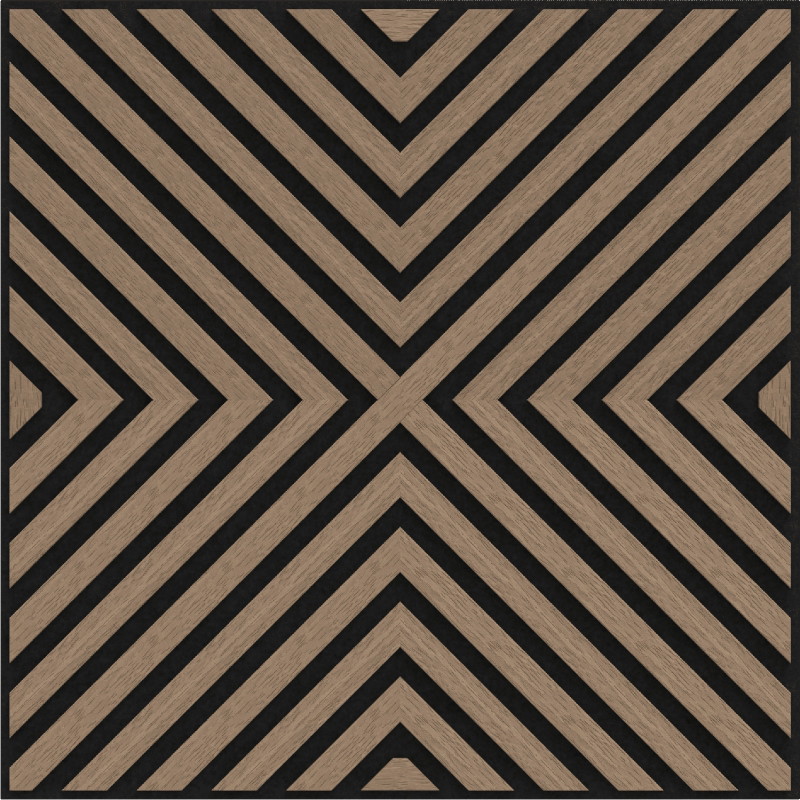 Mexen Linea 01 Akusztikus fali panel 60 x 60 cm (4db), 9 mm filc, technikai furnér, Világos Dió - S110-60607-01-047