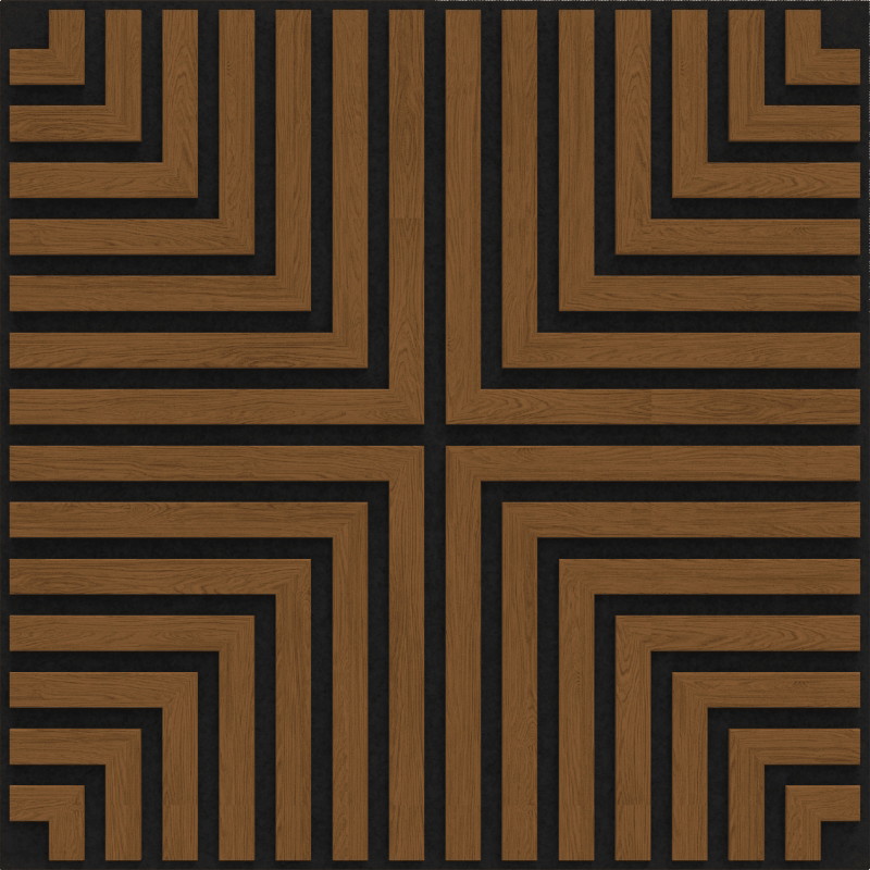 Mexen Linea 02 akusztius fali panel 60 x 60 cm (4 db), 9 mm filc, technológiai furnér, Természetes Tölgy - S110-60607-02-042