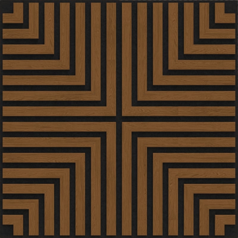 Mexen Linea 02 panou de perete acustic 60 x 60 cm (4 buc.), fetru 9 mm, furnir tehnic, Stejar Natural - S110-60607-02-042