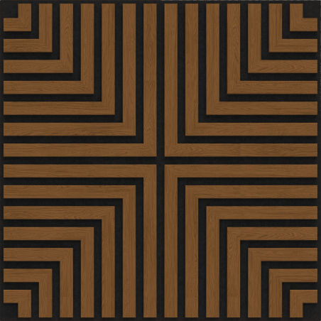 Mexen Linea 02 akusztius fali panel 60 x 60 cm (4 db), 9 mm filc, technológiai furnér, Természetes Tölgy - S110-60607-02-042