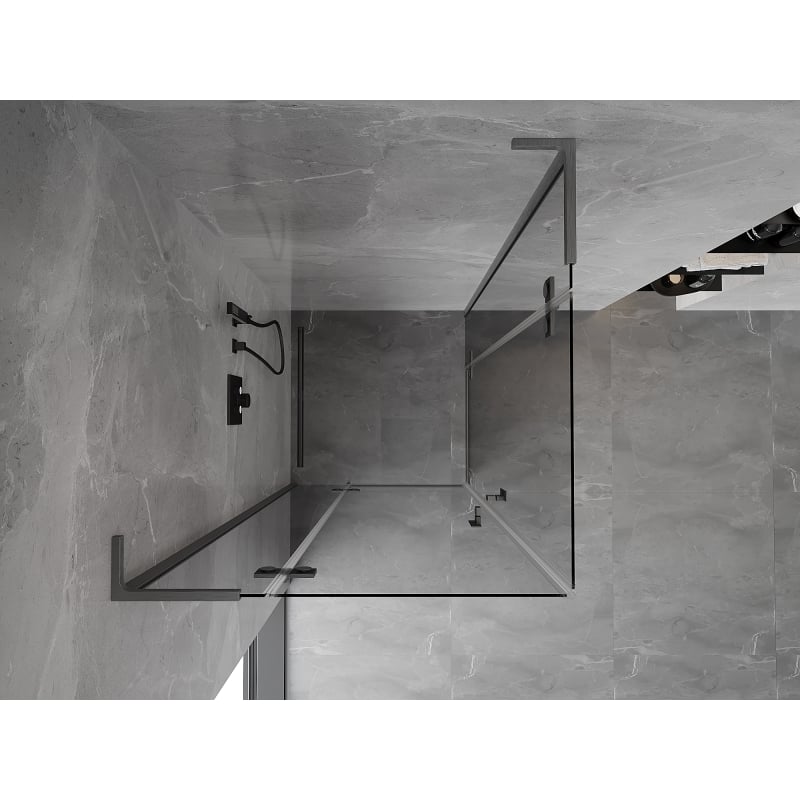 Mexen Mist-H L Cabină de duș Duo cu uși batante 75 x 75 cm, transparent, gri armat periat - 8A5L-075L-075P-66-00