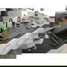 Mexen Bruno chiuvetă de granit cu un compartiment, cu picurător și baterie de bucătărie Telma, Neagră - 6513-77-670200-70-B