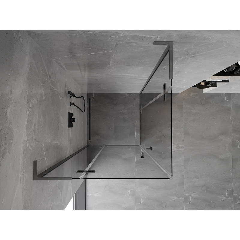 Mexen Mist-H L Duo cabină de duș cu uși batante 105 x 105 cm, transparentă, gri pistol periat - 8A5L-105L-105P-66-00